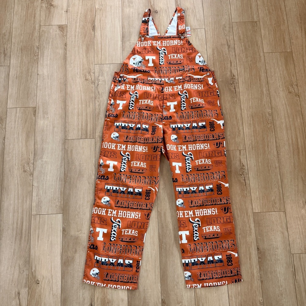 Texas Longhorns Men's 2XL Overalls Bib Repeat All Over Print FOCO NCAA